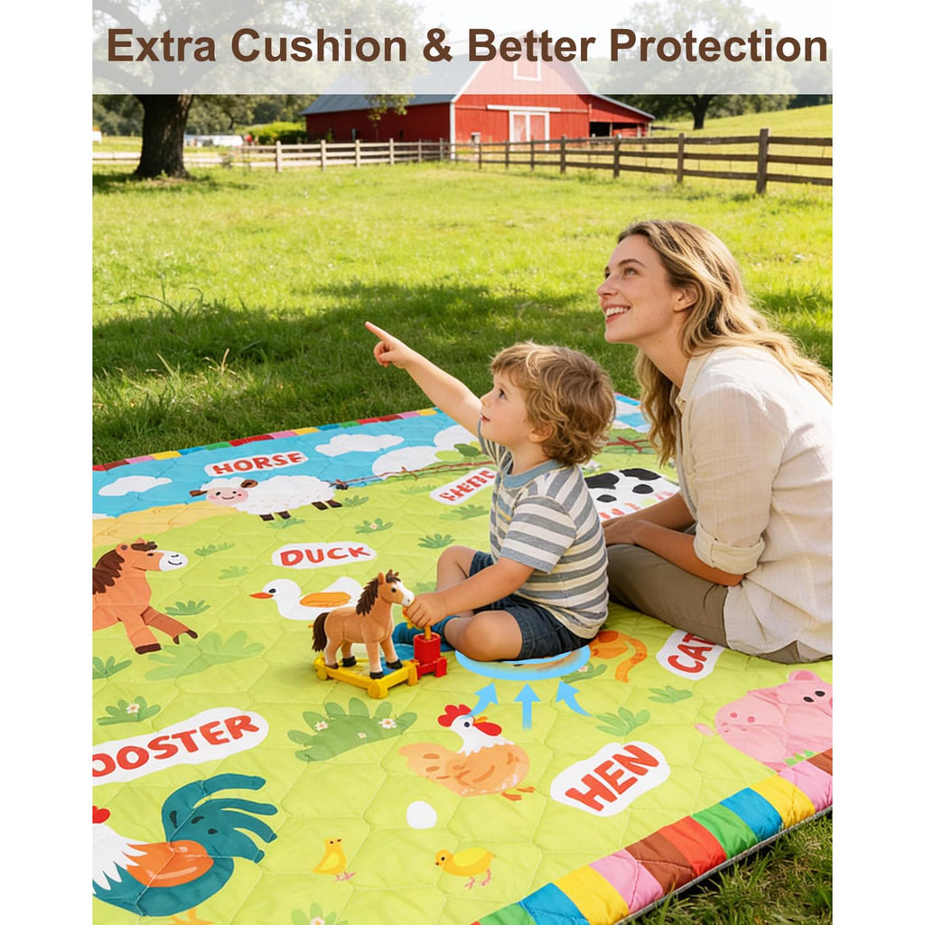 Zenkitch Baby Play Mat,Removable Washable Cover, 71" × 59", Soft and Non-Slip for Infants and Toddlers, Suitable for Playpen and Floors